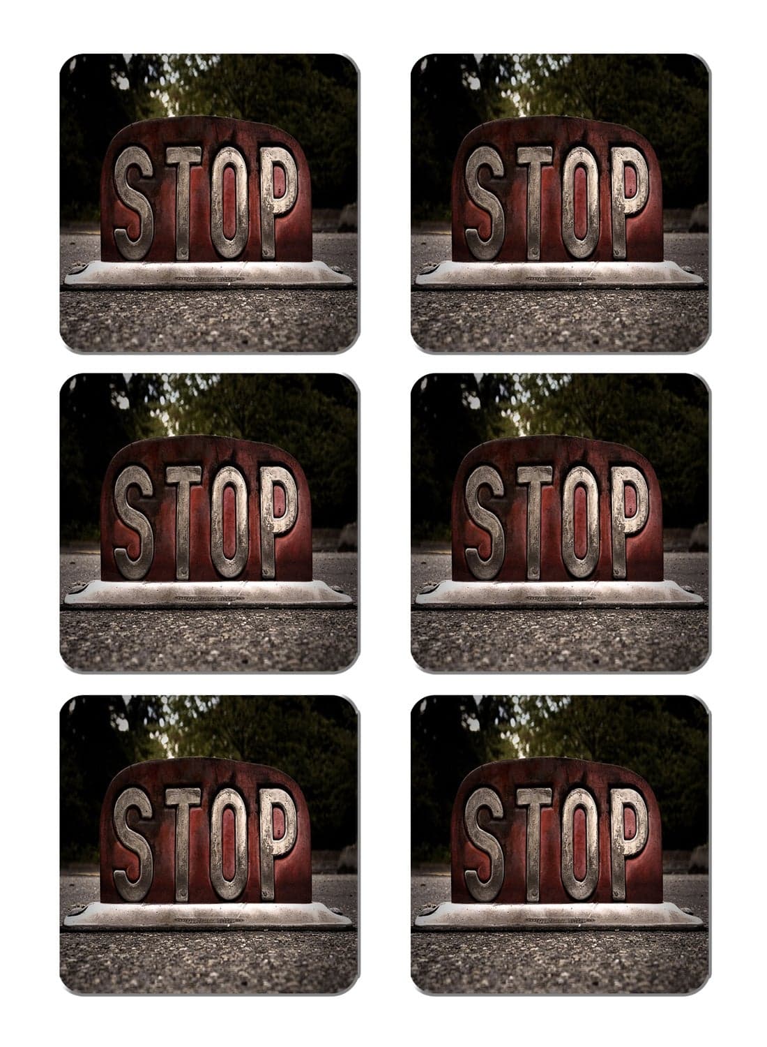 6-Piece Printed Coaster Set Multicolour 15 x 15cm