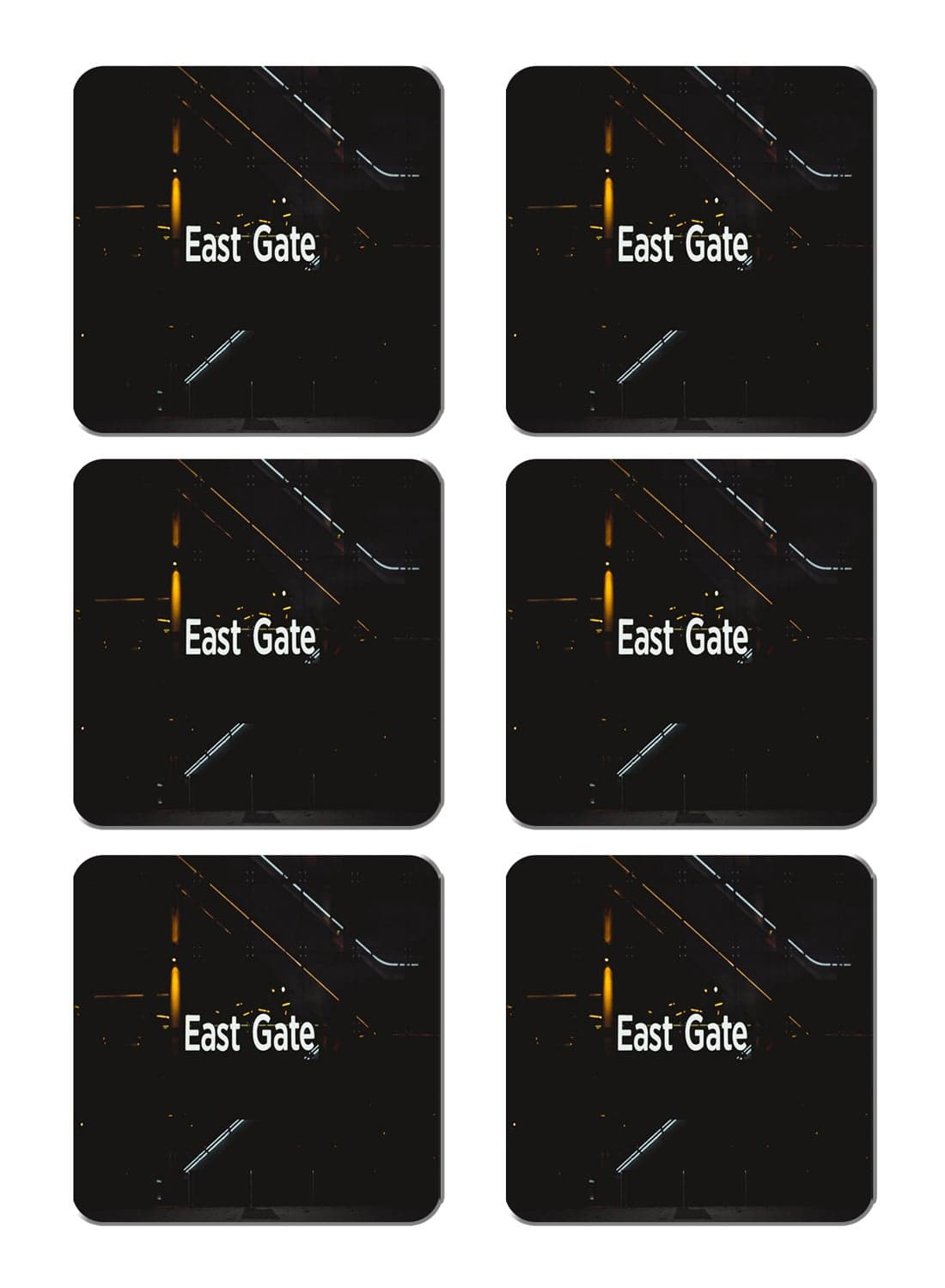 6-Piece Printed Coaster Set Multicolour 15 x 15cm