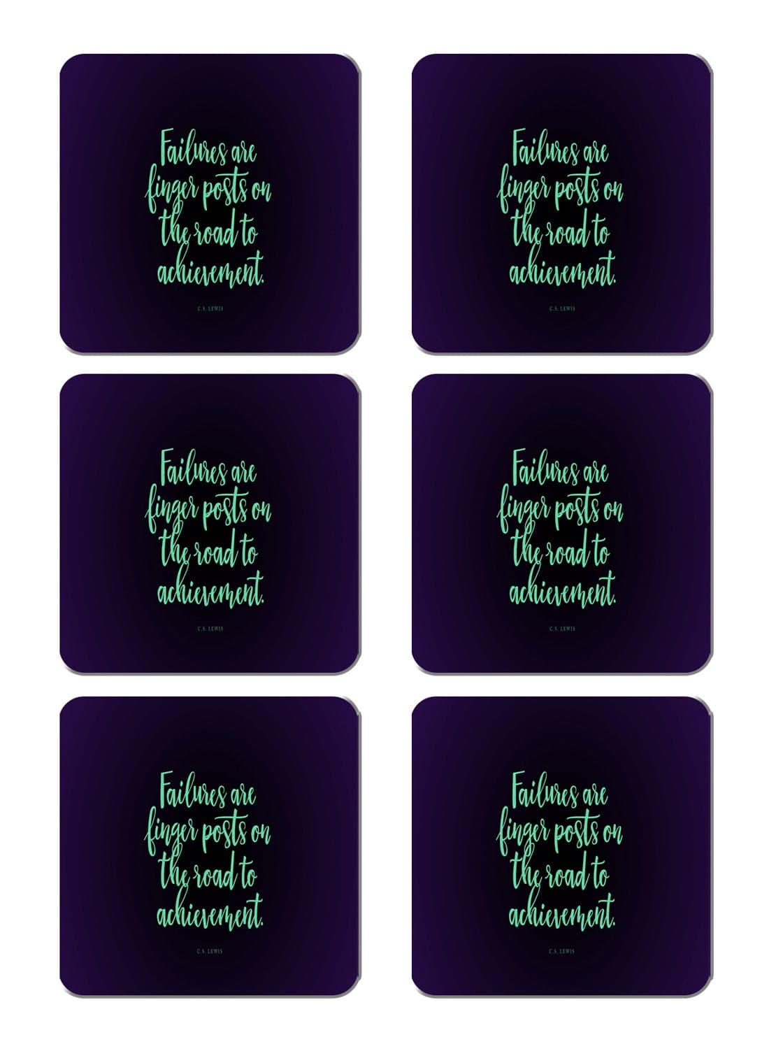 6-Piece Printed Coaster Set Multicolour 15 x 15cm