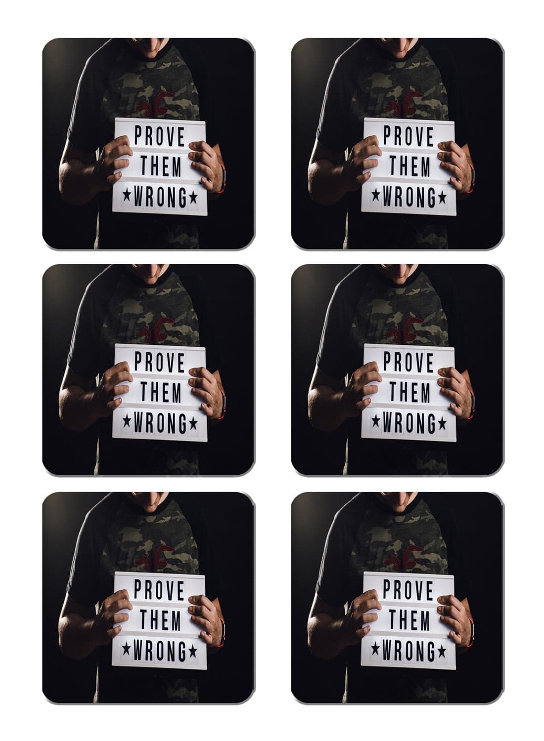 6-Piece Printed Coaster Set Multicolour 15 x 15cm