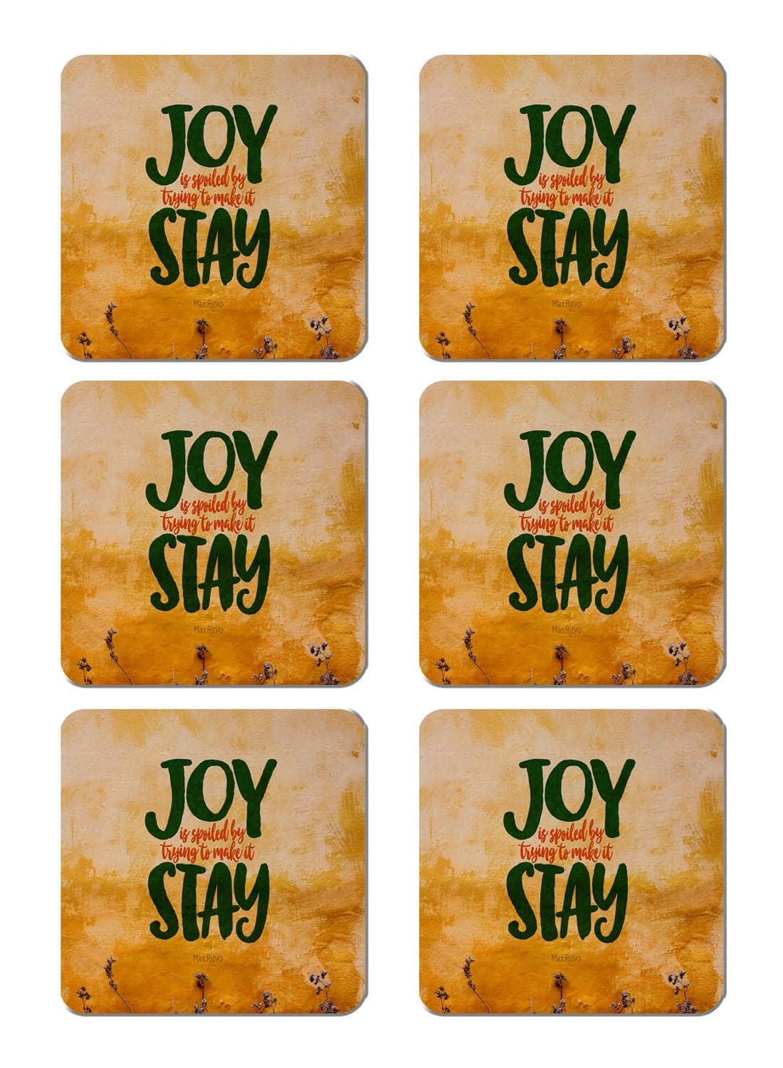 6-Piece Printed Coaster Set Multicolour 15 x 15cm