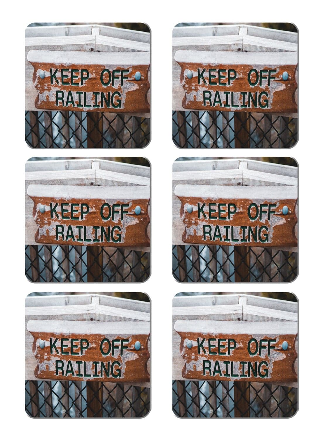 6-Piece Printed Coaster Set Multicolour 15 x 15cm