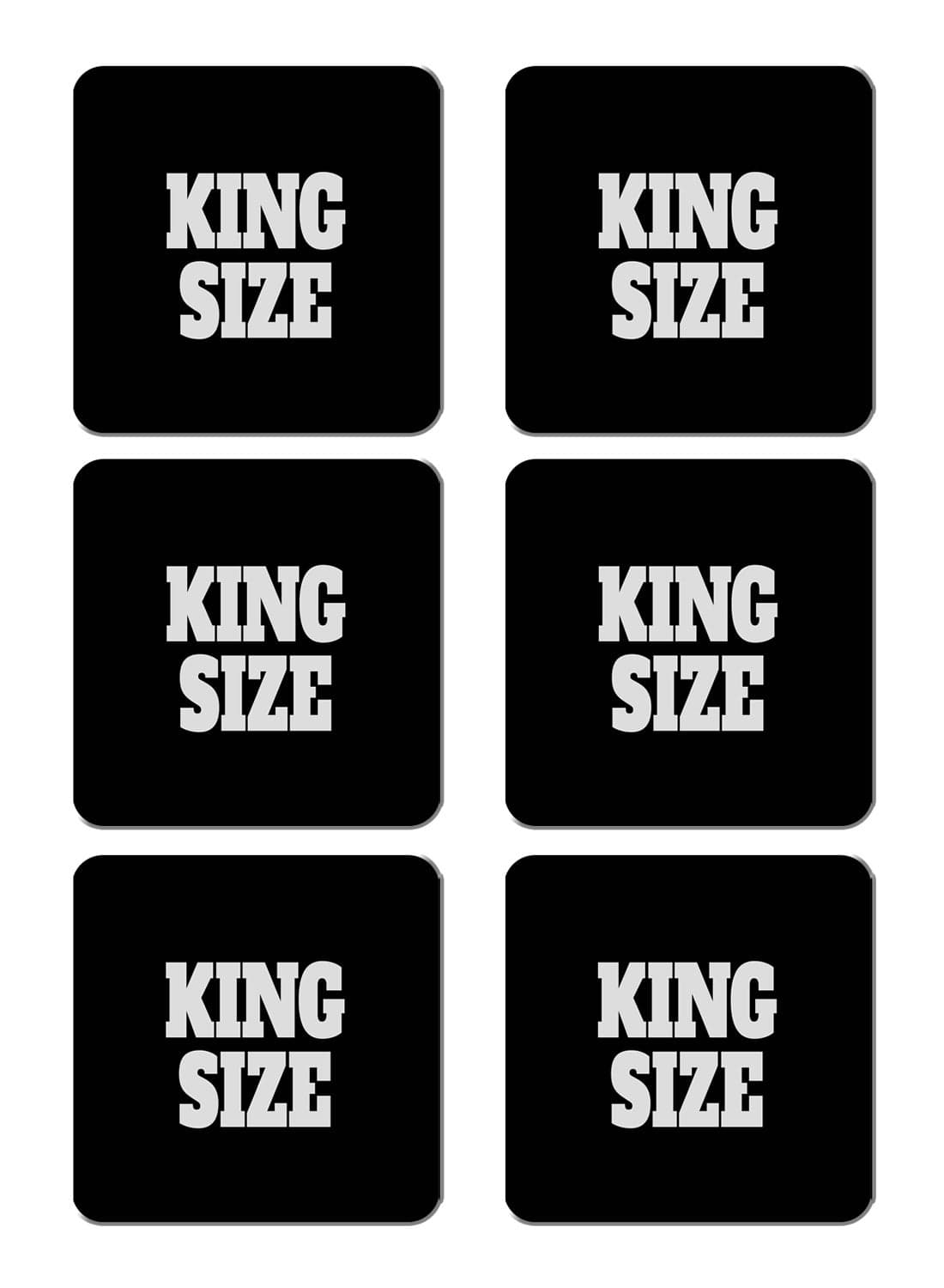 6-Piece Printed Coaster Set Black/White 15 x 15cm