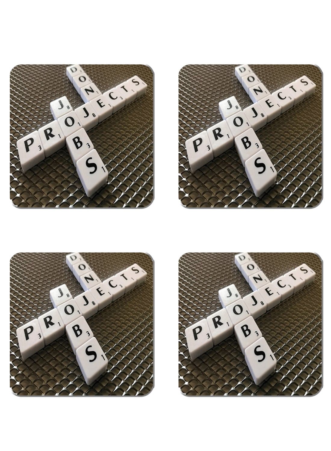 4-Piece Printed Coaster Set Multicolour 15 x 15cm