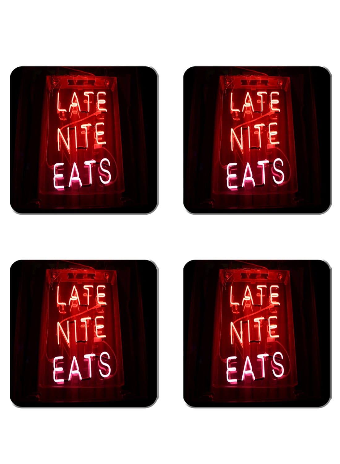 4-Piece Printed Coaster Set Multicolour 15 x 15cm