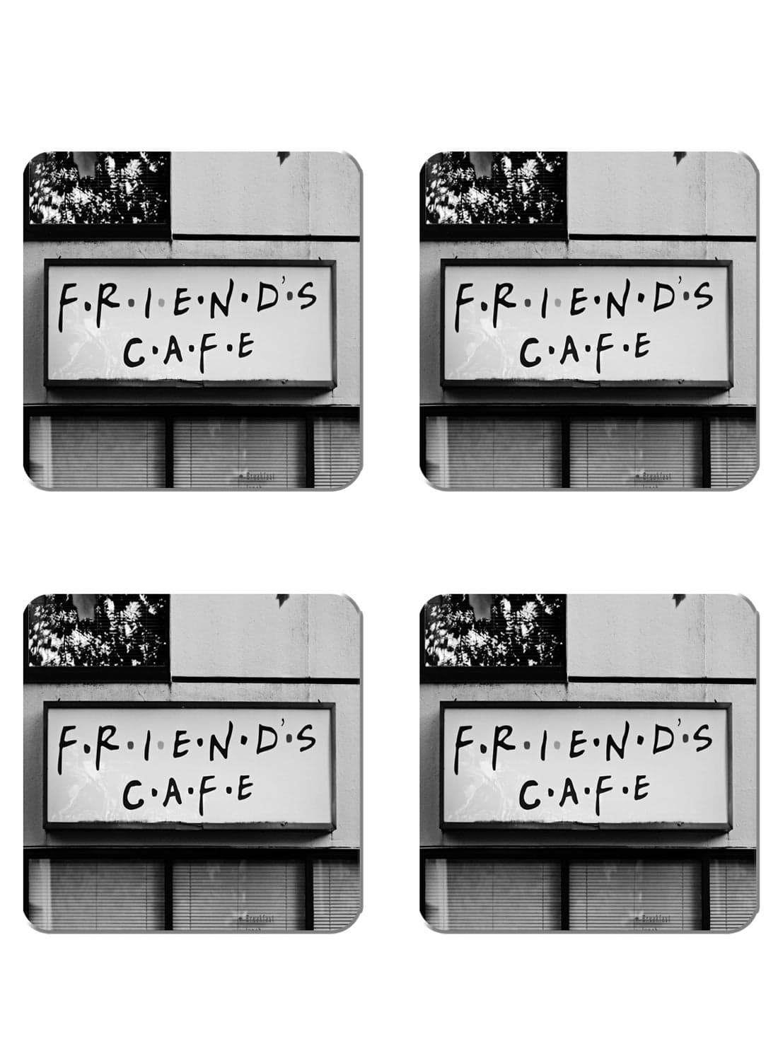 4-Piece Printed Coaster Set Multicolour 15 x 15cm