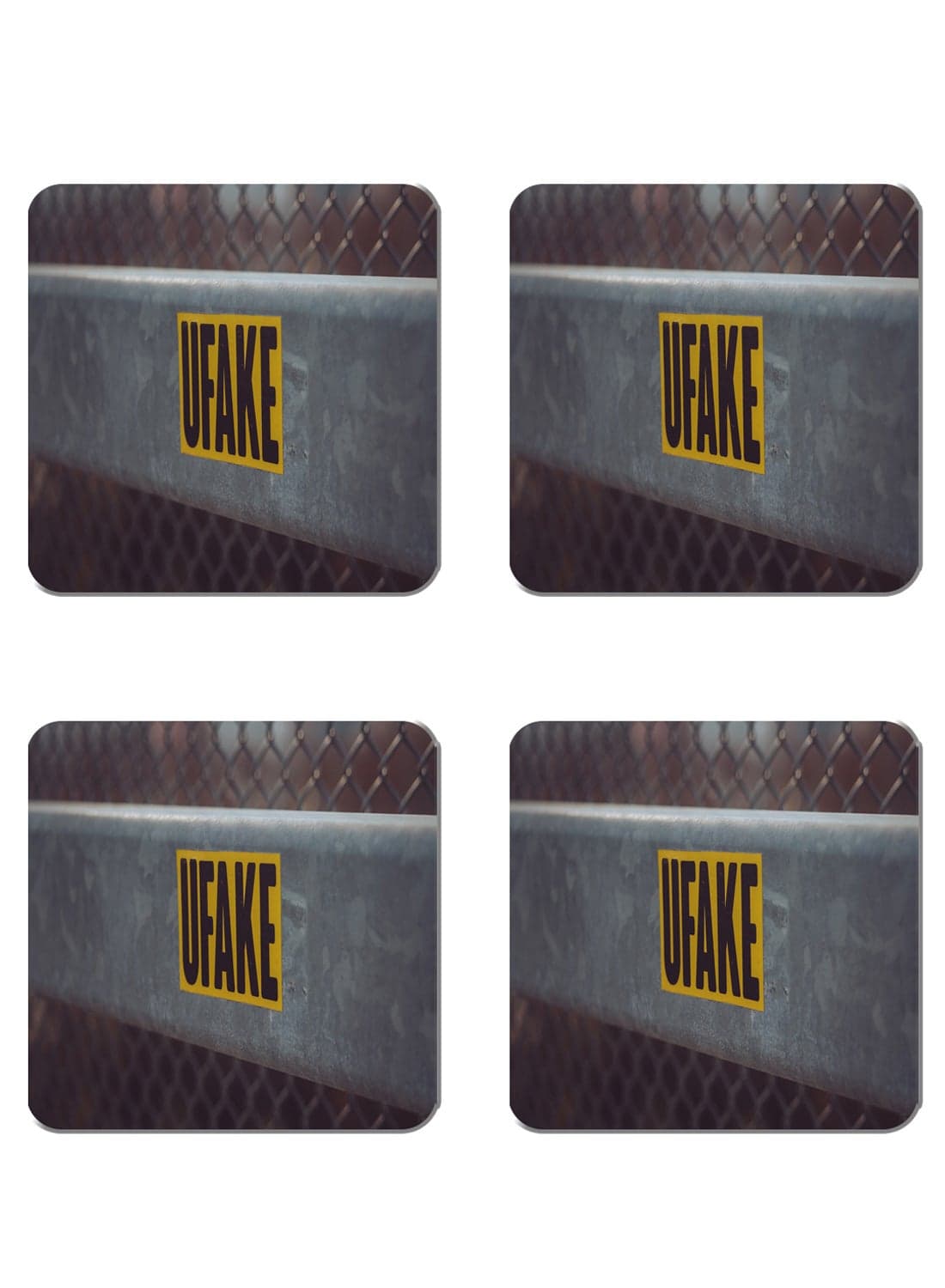 4-Piece Printed Coaster Set Multicolour 15 x 15cm