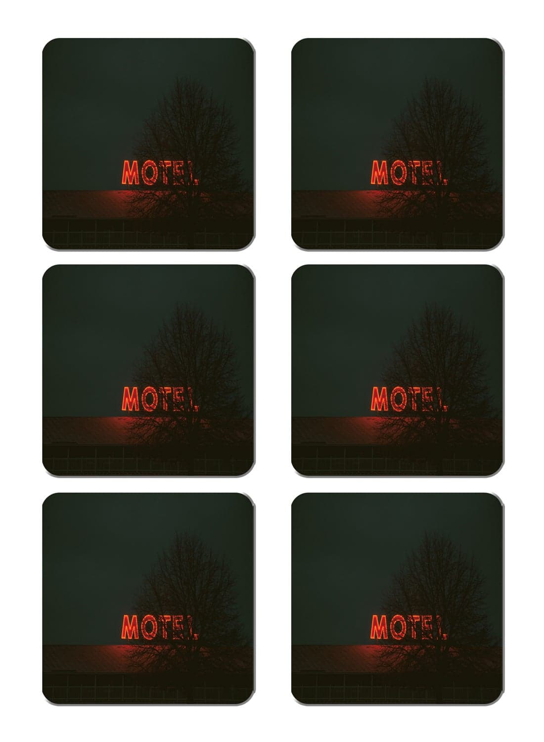 6-Piece Printed Coaster Set Multicolour 15 x 15cm