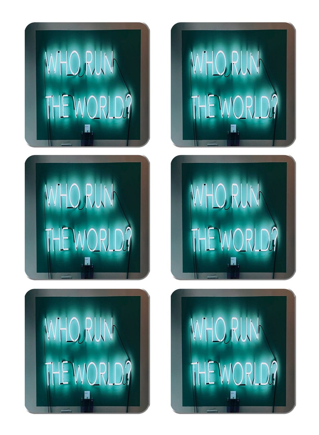 6-Piece Printed Coaster Set Multicolour 15 x 15cm
