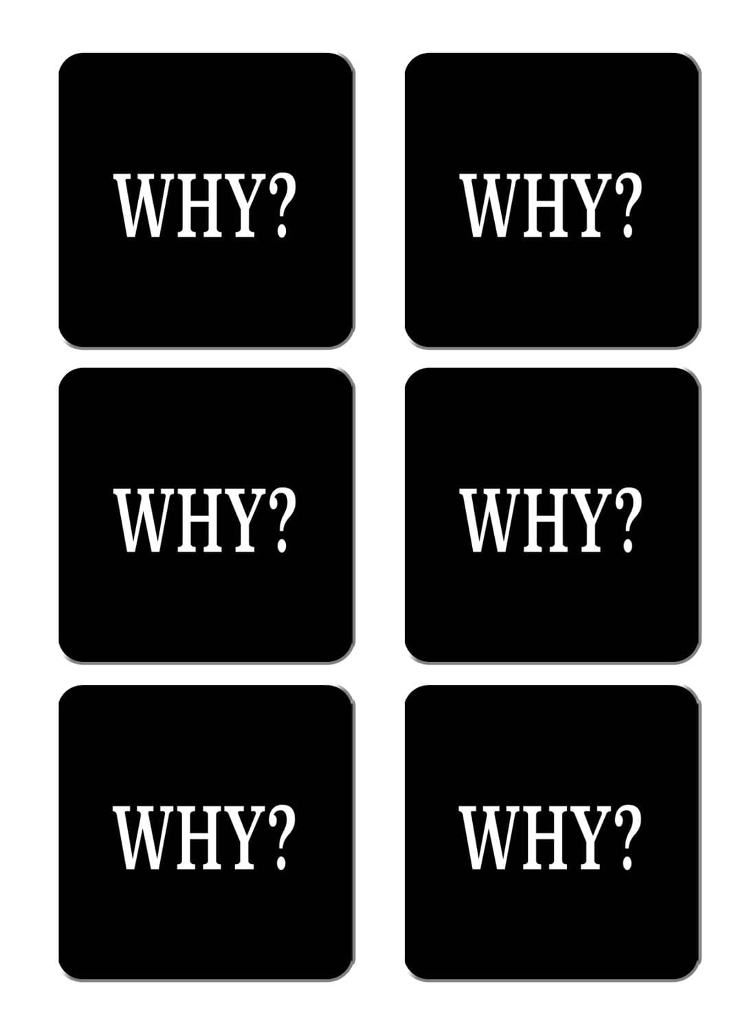 6-Piece Printed Coaster Set Black/White 15 x 15cm