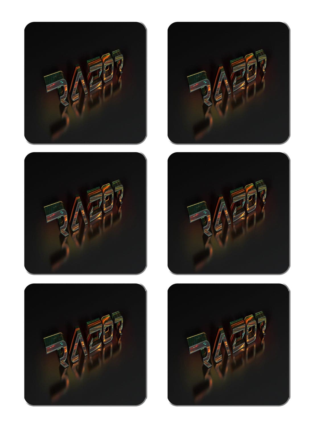 6-Piece Printed Coaster Set Multicolour 15 x 15cm