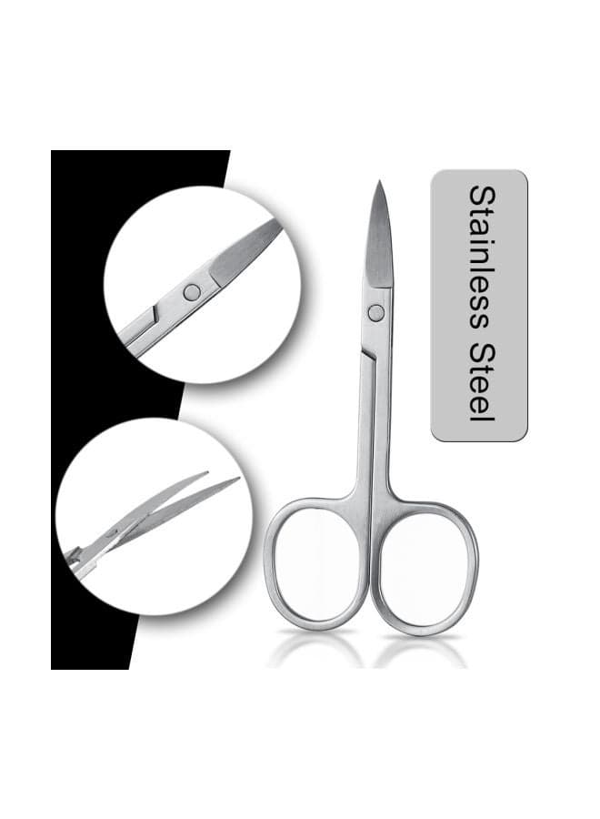 Stainless Steel Scissors Silver Eyebrow Grooming Scissors (٣)