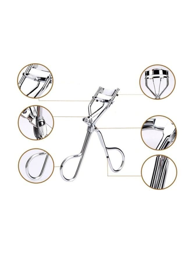 Portable Eyelash Curler Silver Eyelash Tools (3)