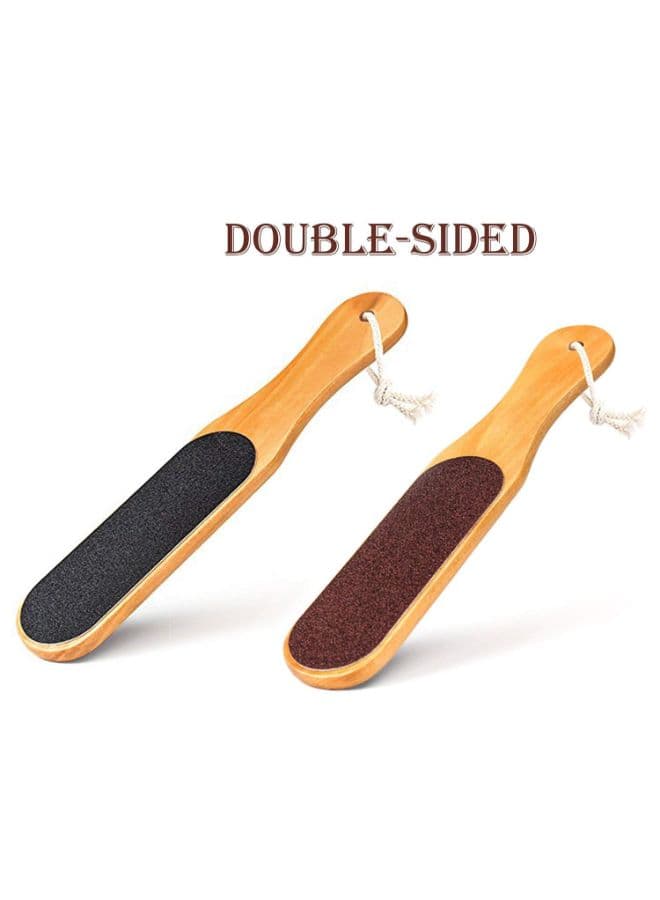 Double Sided Foot File With Wooden Handle Brown Personal Care (٣)