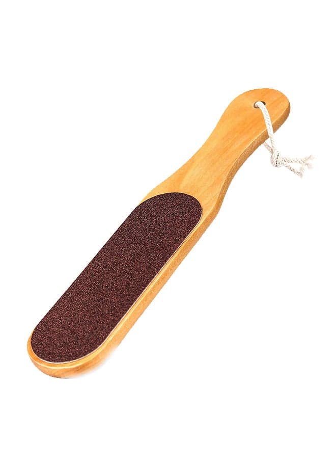 Double Sided Foot Scrubber With Wooden Handle Brown Scrubs Salts & Soaks