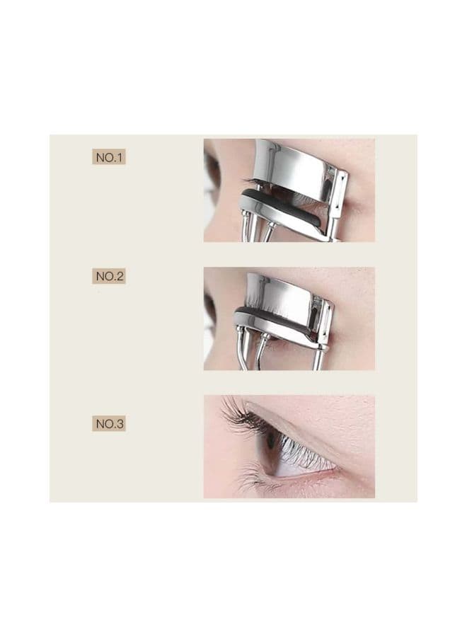 Stainless Steel Eyelash Curler Silver/Black Eyelash Tools (4)