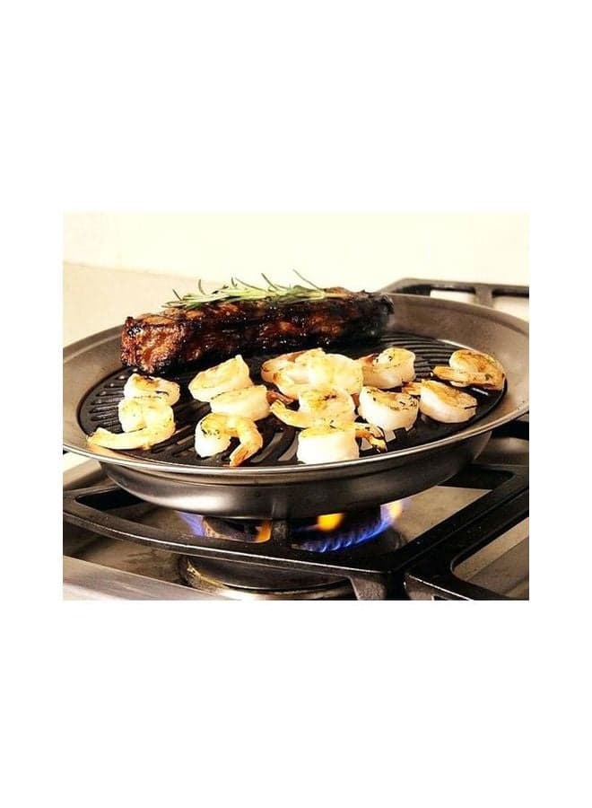 Smokeless Indoor Barbeque Grill Pan Black Grilling Pans (٥)