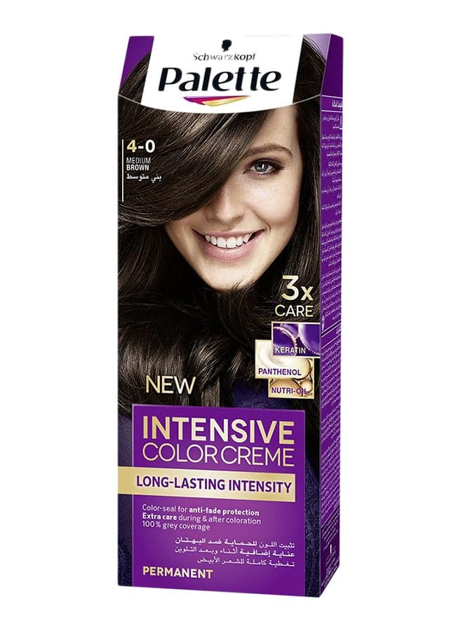 Long Lasting Intensity Permanent Hair Colour 4-0 Medium Brown