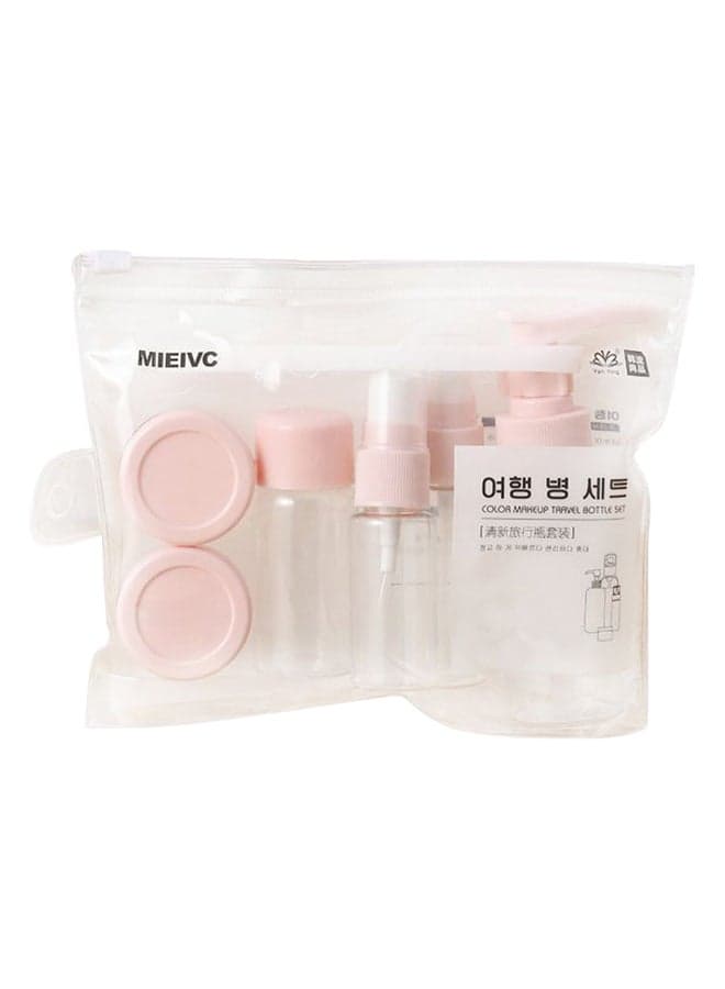 6-Piece Travel Empty Bottle Set Pink/Clear Cosmetic & Toiletry Bags