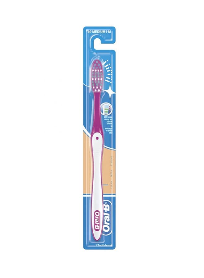 123 Fresh Toothbrush - 40 Medium Multicolour Manual Toothbrushes