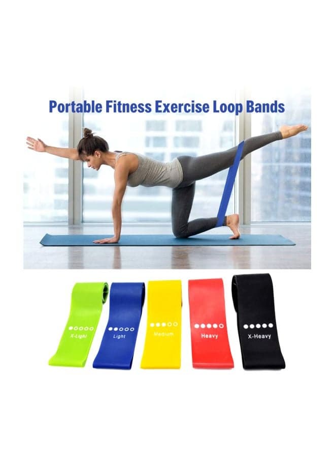 5-Piece Exercise Resistance Loop Band Set Suspension Trainers (٤)