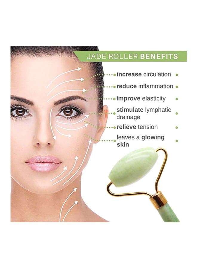 Double Roller Face Massager Green/Gold 135mm (5)