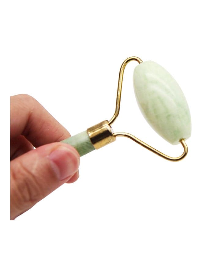 Double Roller Face Massager Green/Gold 135mm (4)