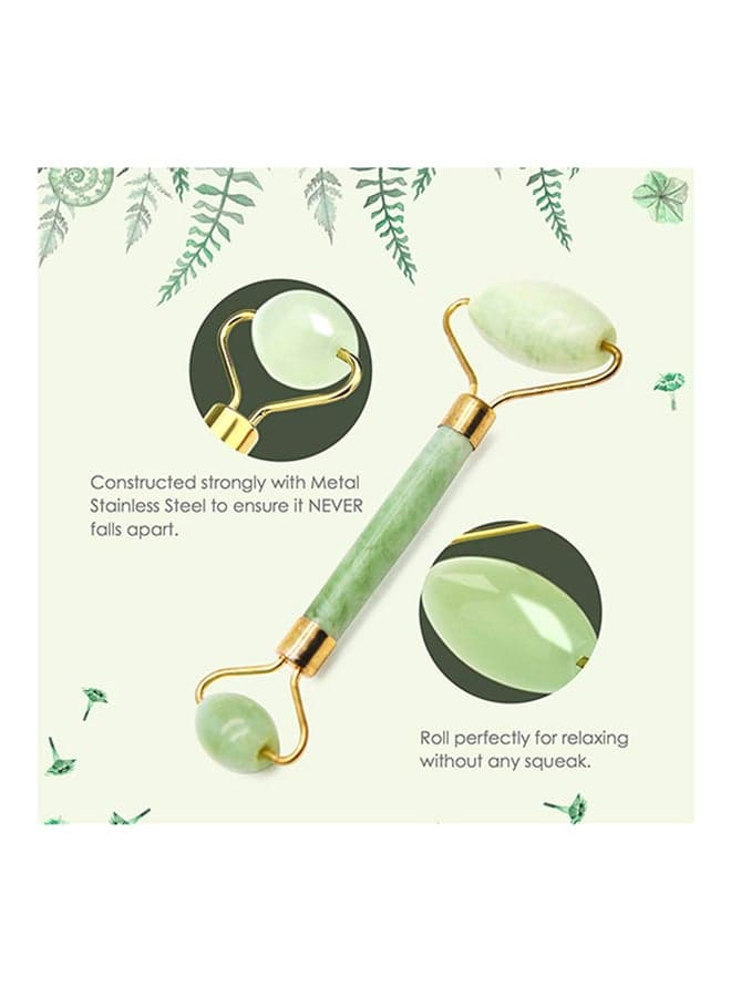 Double Roller Face Massager Green/Gold 135mm (6)