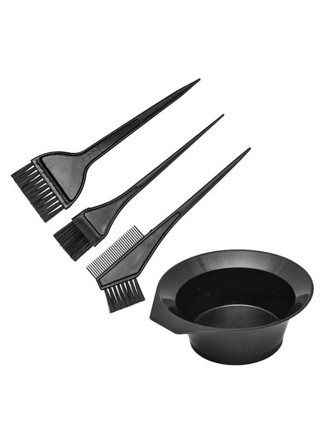 3-Piece Hair Dye Colour Brush With Bowl Black Hair Care Accessories