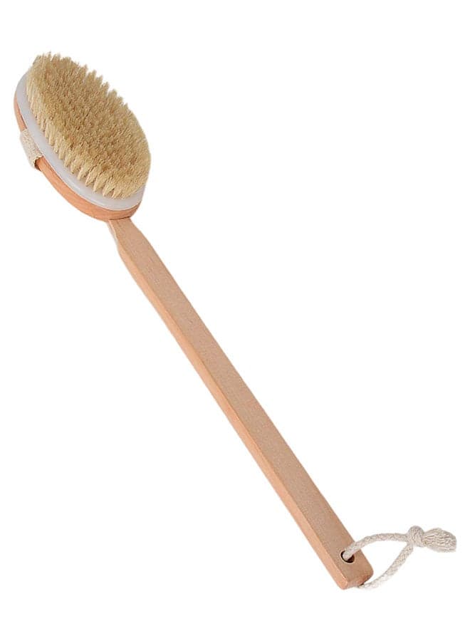 Exfoliating Long Handle Shower Body Brush Brown/White/Beige Bathing Accessories