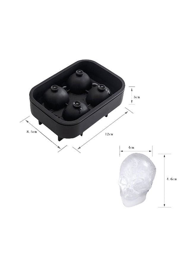 Silica Gel Skull Shaped Ice Cube Mold Black (3)