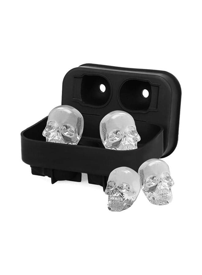 Silica Gel Skull Shaped Ice Cube Mold Black