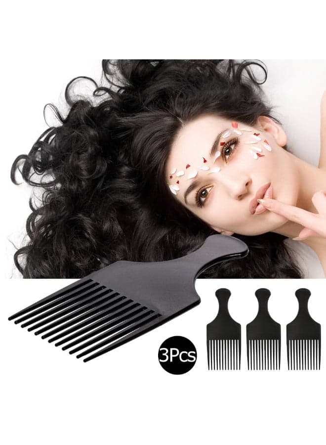3-Piece Afro Curly Hair Brush Comb Black (3)