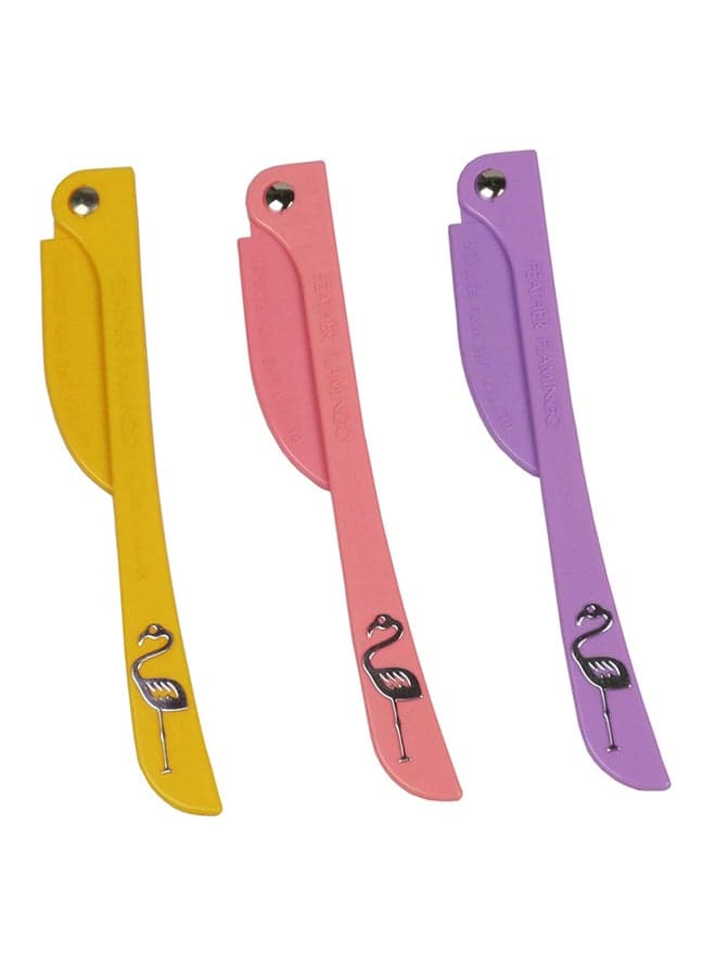3-Piece Facial Touch-up Razor Purple/Peach/Yellow Women's Razors & Blades