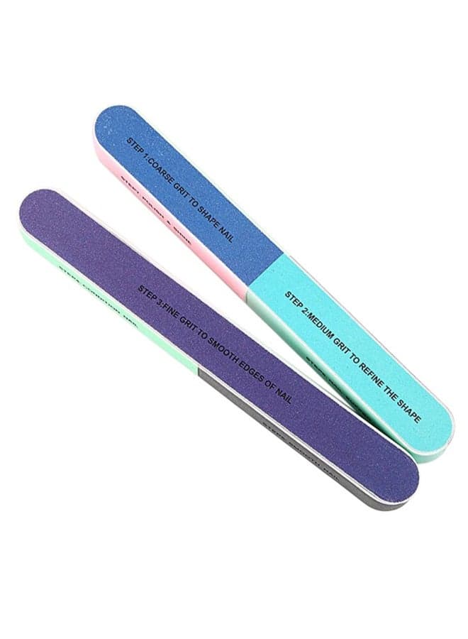 2-Piece Professional Nail Buffer Block Set Multicolour Makeup Tools & Accessories