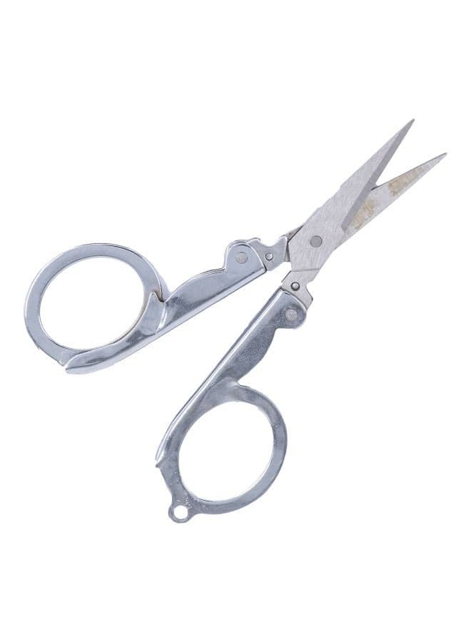 Stainless Steel Foldable Scissor Silver Eyebrow Grooming Scissors