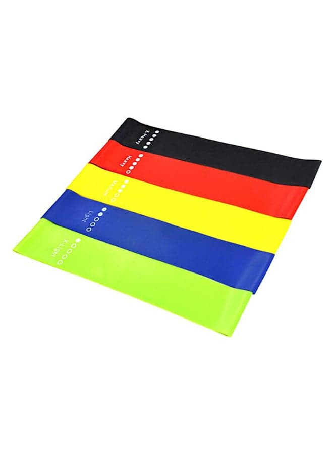 5-Piece Exercise Resistance Elastic Loop Band Set 18 x 2cm