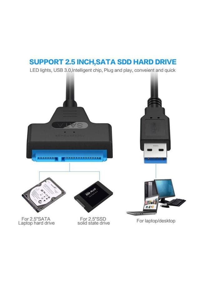 USB 3.0 To SATA Convertible Cable Black (4)
