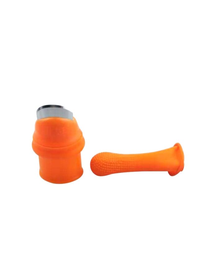 Silicone Thumb Knife Separate Rubber Finger Cot Orange Household Cleaning Supplies (3)