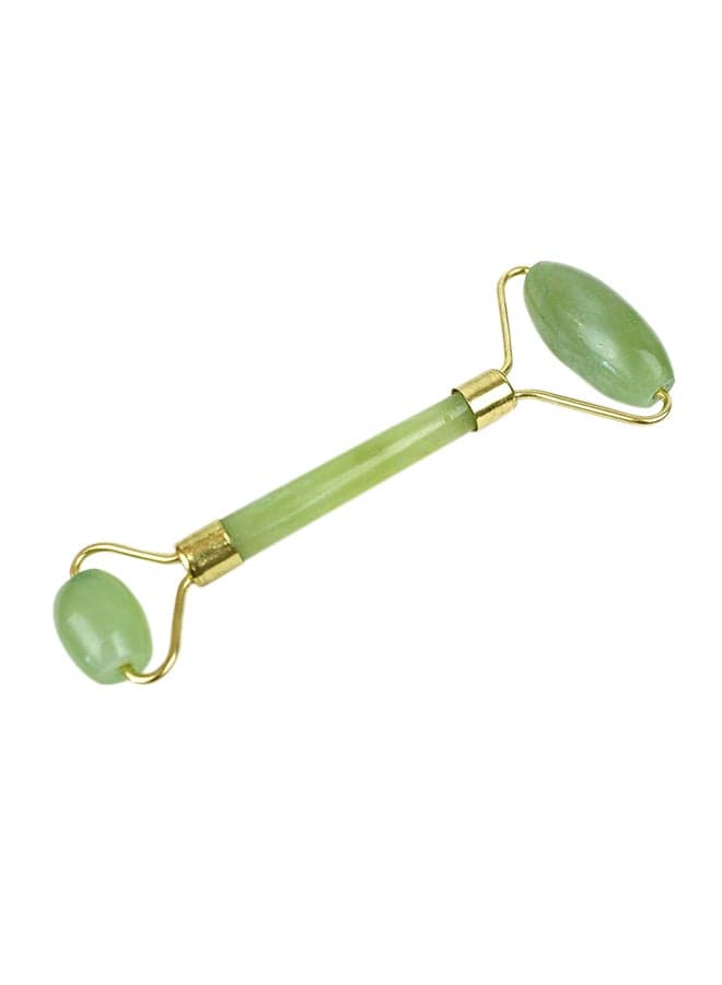 Double Jade Crystal Stone Facial Massager Green/Gold Face Massagers & Rollers