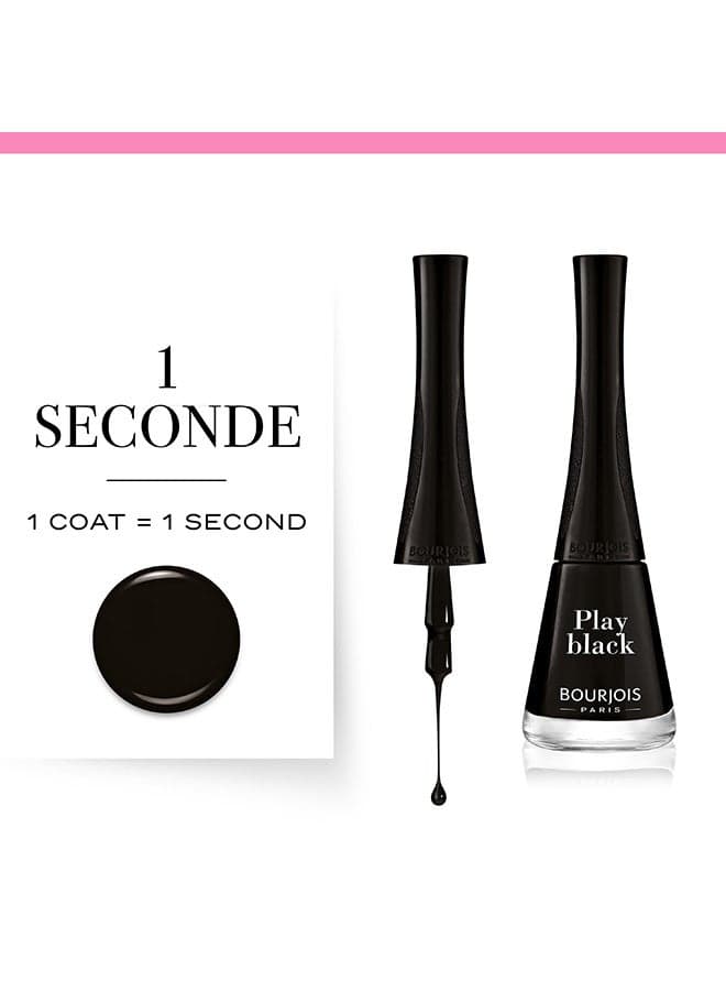 1 Seconde Nail Polish 9 ml 06 Play Black (6)