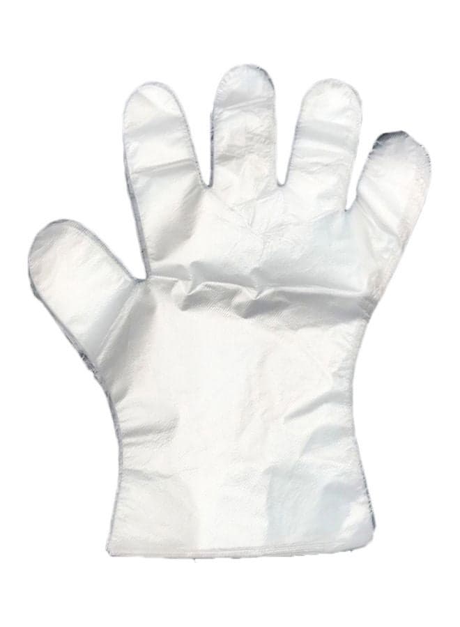 Pack Of 100 Disposable Plastic Gloves Clear 26x2x16cm Safety & Security Gloves