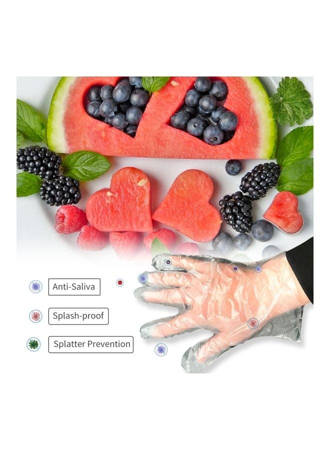 Pack Of 100 Disposable Plastic Gloves Clear 26x2x16cm Safety & Security Gloves (٣)