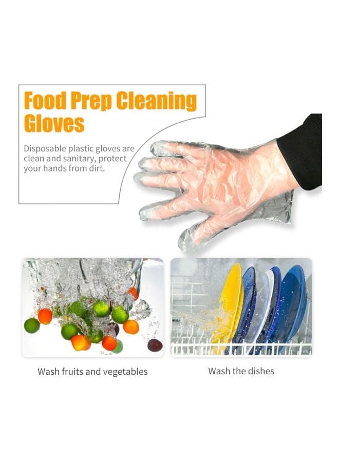 Pack Of 100 Disposable Plastic Gloves Clear 26x2x16cm Safety & Security Gloves (٥)