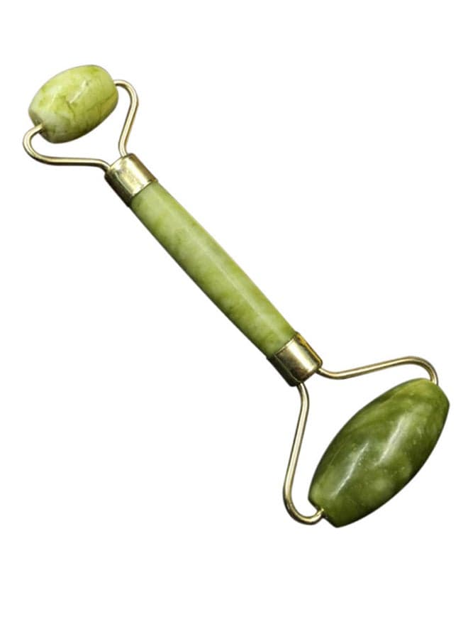 Jade Face Roller Massager Green/Rose Gold 17.5 x 8.5cm