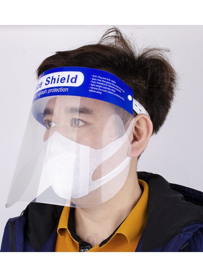Adjustable Anti-Smoke Face Shield Mask Clear/Blue Facility Safety Products (٧)