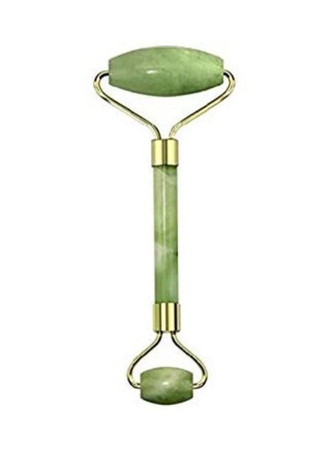 Double Jade Crystal Stone Facial Massager Green/Gold Face Massagers & Rollers
