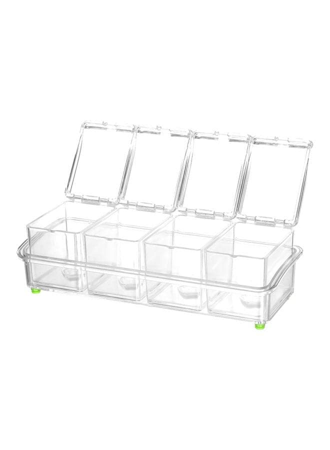 Set Of 4 Seasoning Storage Box With Spoon Multicolour 26x8.5x10.5cm Spice Jars
