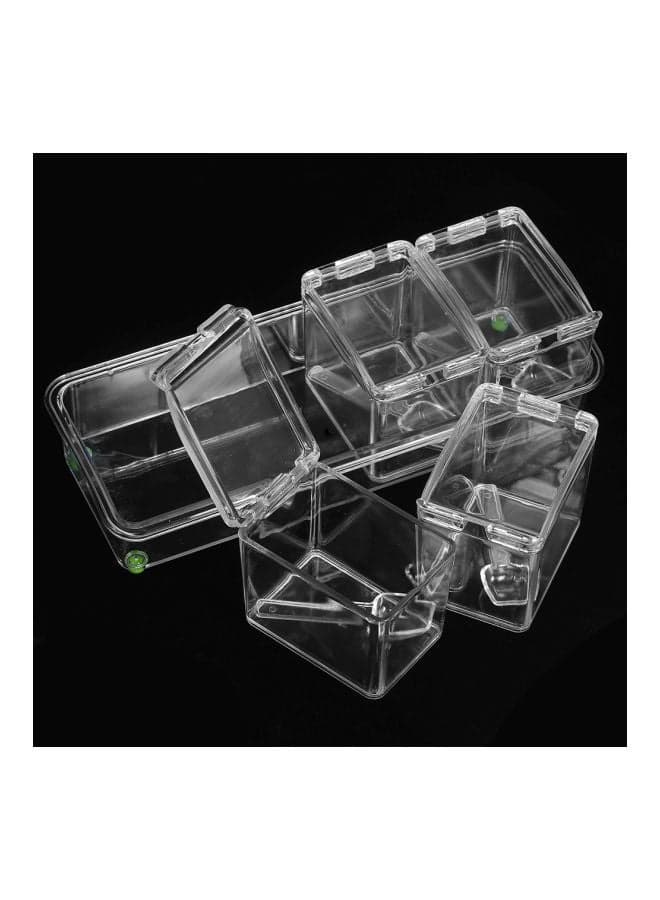 Set Of 4 Seasoning Storage Box With Spoon Multicolour 26x8.5x10.5cm Spice Jars (٣)