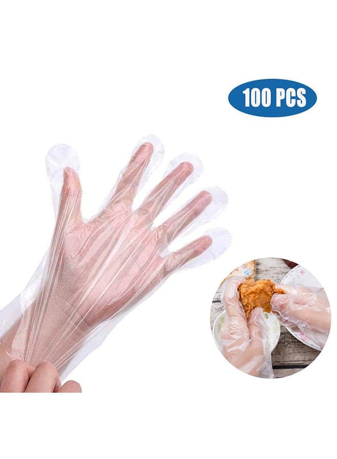 Pair Of 100 Disposable Transparent Food-Grade Gloves Clear Safety & Security Gloves (3)